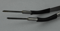 Closeup of Bent Tungsten Tweezers